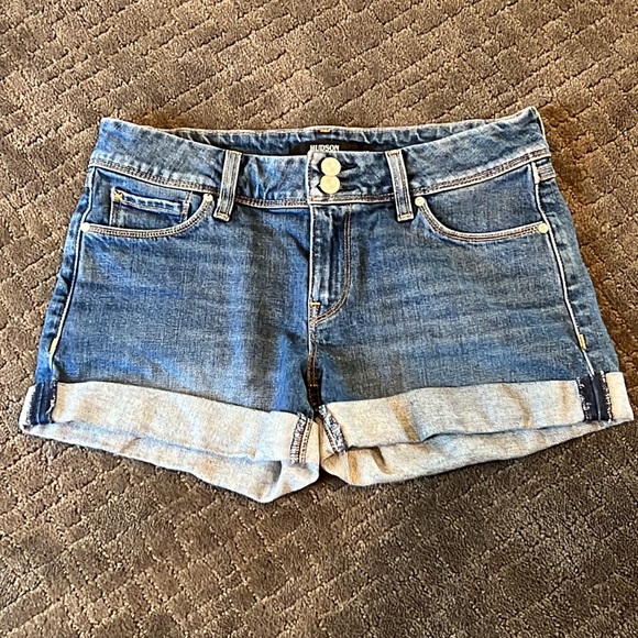 Hudson Croxley Cuffed Mid Rise Denim Shorts Women's Size 27 in Reaction Color - Picture 1 of 15